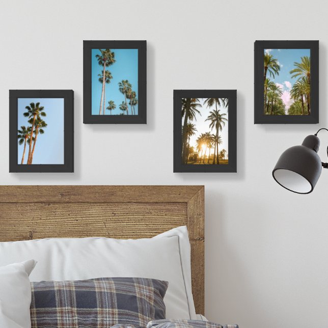 Modern Tropical Palm Trees at Sunset Gallery Wall  Art Sets (Bedroom)
