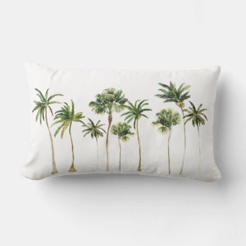 Modern Tropical Palm Trees Lumbar Pillow