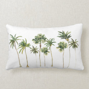 Modern Tropical Palm Trees Lumbar Pillow