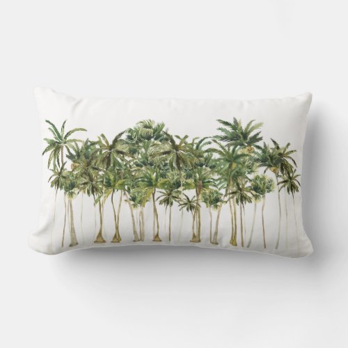 Modern Tropical Palm Trees Lumbar Pillow