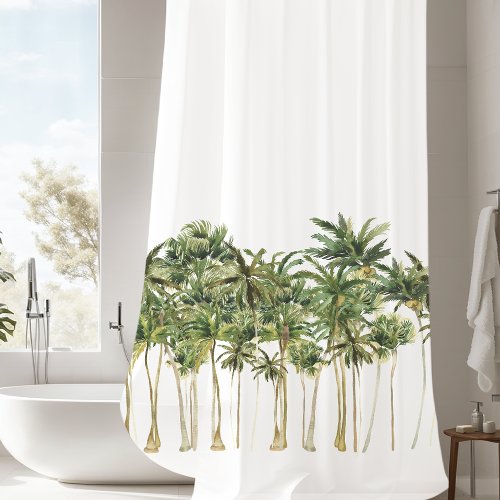 Modern Tropical Palm Trees Shower Curtain