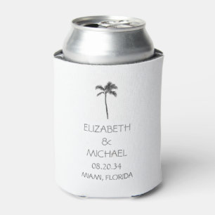 Modern Tropical Palm Trees Wedding Custom   Can Cooler