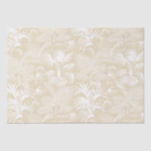 Modern Tropical Palm Trees White Beige Cream Tissue Paper