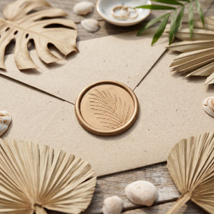 Modern Tropical Palm Wax Seal Sticker