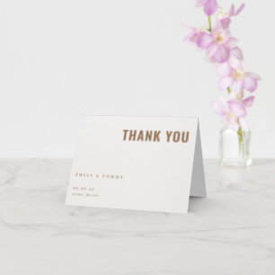 Modern Tropical Palm Wedding Letterpress Thank You Card