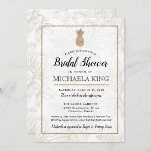 Modern Tropical Pineapple Bridal Shower Invitation