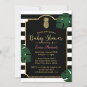 Modern Tropical Pineapple Hawaiian Baby Shower Invitation (Front)