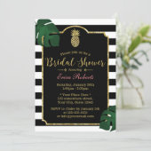 Modern Tropical Pineapple Hawaiian Bridal Shower Invitation (Standing Front)