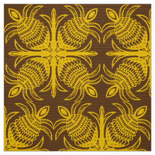 modern tropical pineapple hawaiian quilt pattern fabric
