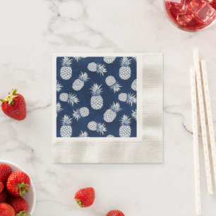 Modern Tropical Pineapple Watercolor Napkins