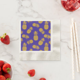 Modern Tropical Pineapple Watercolor Napkins