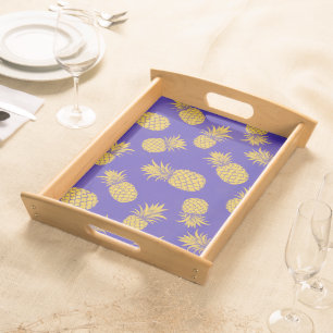 Modern Tropical Pineapple Watercolor Serving Tray