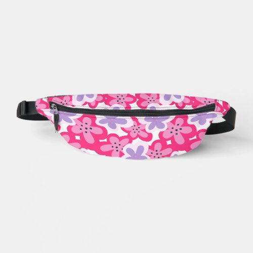 Modern Tropical Pink Floral Pattern Fanny Pack