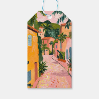 Modern Tropical Plant Print – Pink and Green Gift Tags
