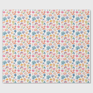 Modern Tropical Plant Print – Pink and Green Wrapping Paper