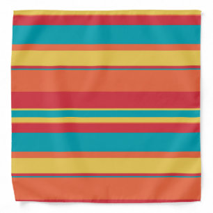 Modern Tropical Rainbow Stripe Pattern Bandana