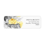Modern Tropical Return Address Label<br><div class="desc">This modern tropical return address label is perfect for your summer boho destination wedding. Designed with classic elegant yellow floral that pops out from grey coastal greenery, including palm leaf and fern. With all of these colorful watercolor flowers and grey leaves, you are sure to have the bohemian beach feel...</div>