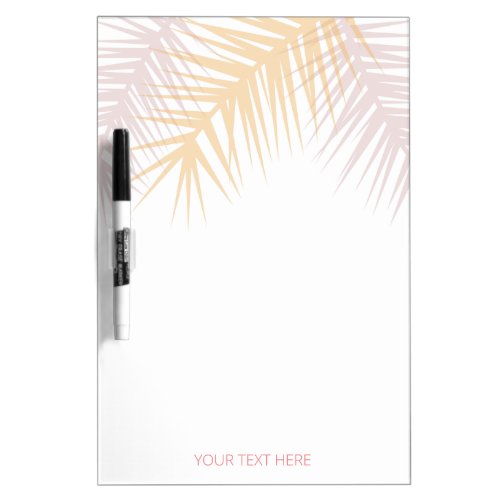 Modern tropical ros palm leaves dry erase board