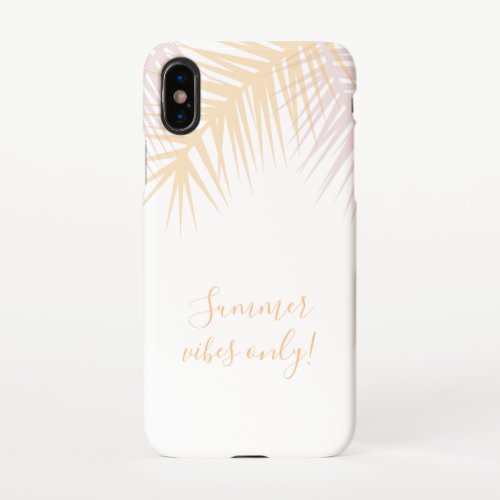 Modern tropical ros palm leaves girly customize iPhone x case