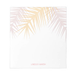 Modern tropical ros&#233; palm leaves notepad