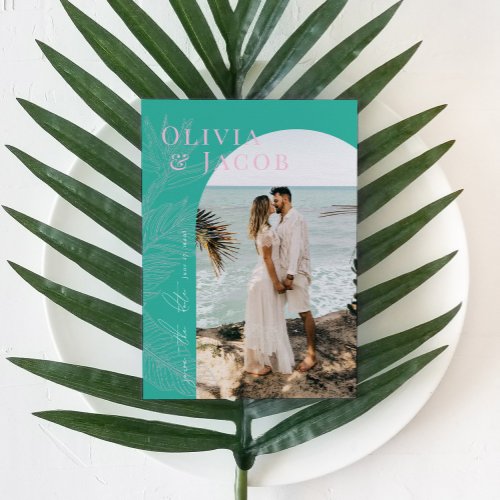 Modern Tropical Save the Date Card