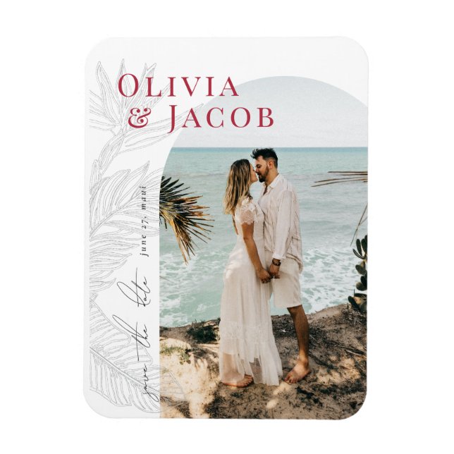 Modern Tropical Save the Date Magnet (Vertical)