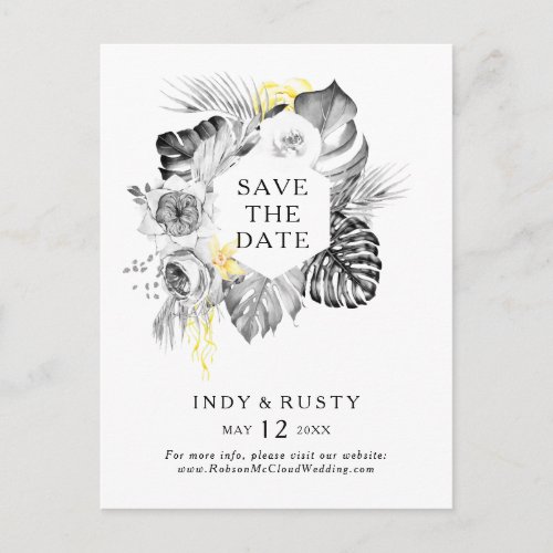 Modern Tropical Save The Date Postcard