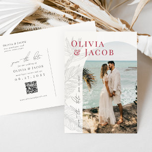 Modern Tropical Save the Date Postcard