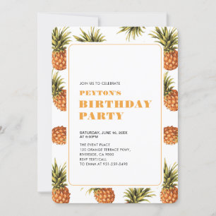Modern Tropical Summer Adult Birthday Party Invitation