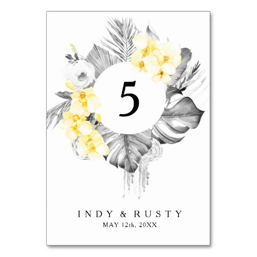 Modern Tropical Table Number