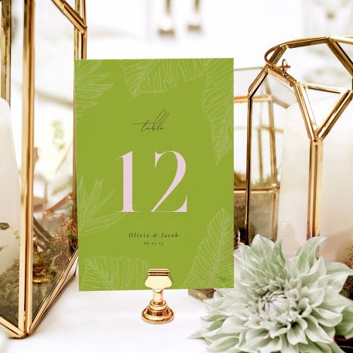 Modern Tropical Table Number Card