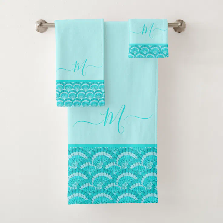 bath towels seashell design