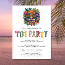 Modern Tropical Tiki Luau Cocktail Party Summer Invitation