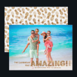 Modern Tropical Travel Gold Photo Christmas Holiday Card<br><div class="desc">This stylish Christmas photo card features a full bleed photo template and stylish, modern typography - perfect for showcasing a photo from your vacation, giving your friends and family a little glimpse into your travel adventures! A white gradient overlay at the bottom allows the text to stand out over your...</div>