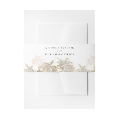 Modern Tropical Trees Typograph Wedding Invitation Belly Band