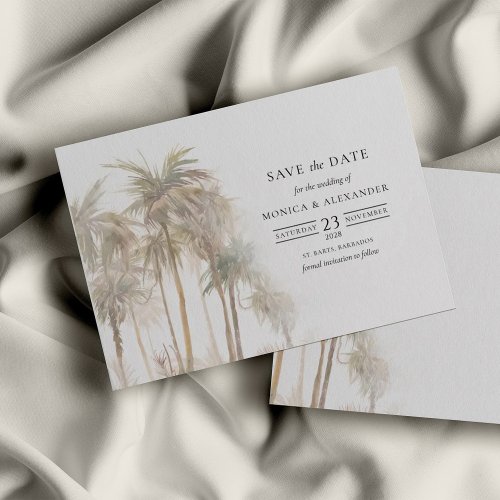 Modern Tropical Trees Typography Save The Date