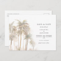 Modern Tropical Trees Typography Save The Date