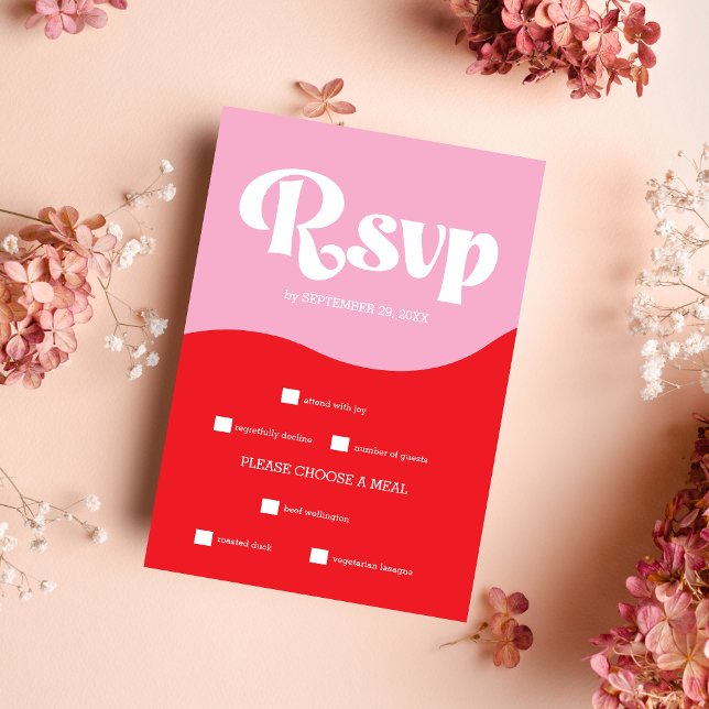 Modern Tropical Vibrant Orange Wedding RSVP Card (Creator Uploaded)