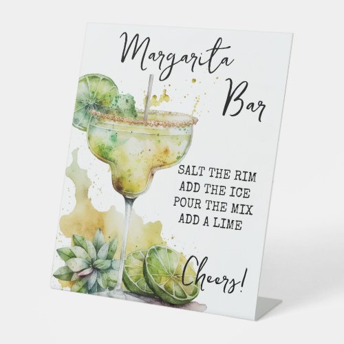 Modern Tropical Watercolor Margarita Bar Sign