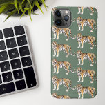 Modern Tropical Watercolor Tigers Wild Pattern iPhone 11Pro Max Case<br><div class="desc">Modern Tropical Watercolor Tigers Wild Pattern</div>