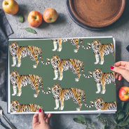 Modern Tropical Watercolor Tigers Wild Pattern Placemat at Zazzle