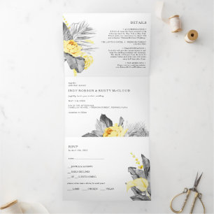 Modern Tropical Wedding All In One Tri-fold