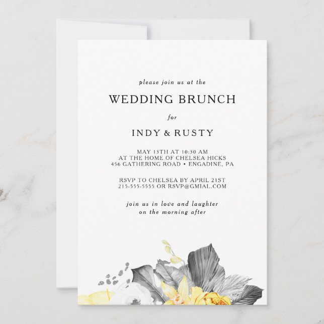 Modern Tropical Wedding Brunch Invitation (Front)
