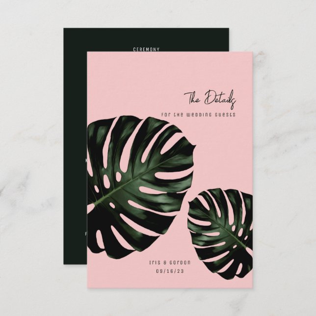 Modern Tropical Wedding Enclosure Cards (Front/Back)
