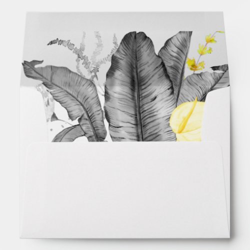 Modern Tropical Wedding Invitation Envelope