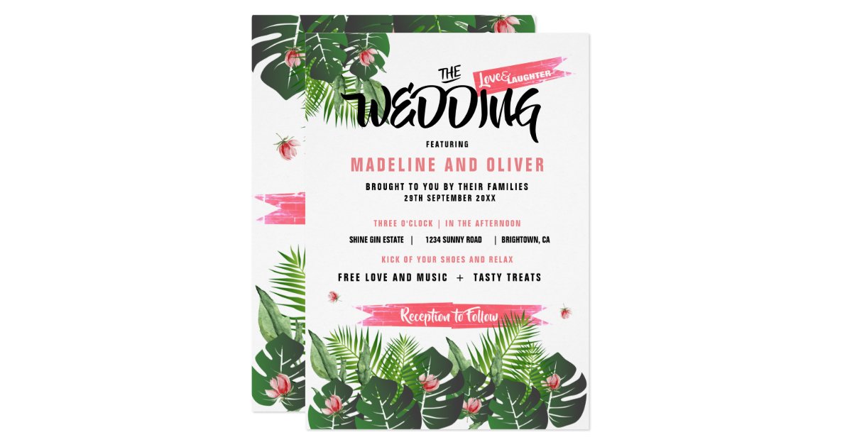 Modern Tropical Wedding Music Festival Event Invitation Zazzle Com