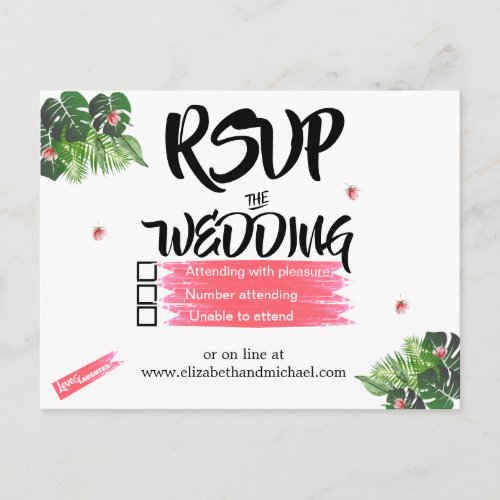 Modern Tropical Wedding Music Festival  Event Postcard