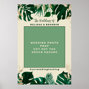 Modern Tropical Wedding Photo Booth Prop Frame Poster
