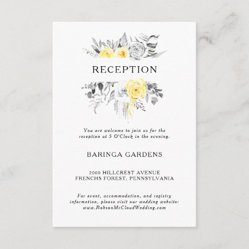 Modern Tropical Wedding Reception Card