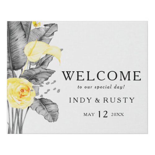 Modern Tropical Welcome Faux Canvas Print